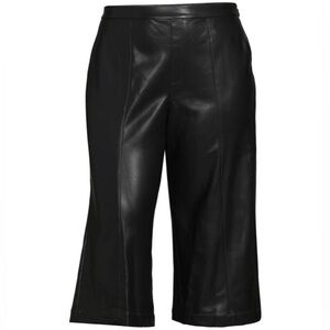 BCBG MAXAZRIA Women’s Faux Leather Wide Leg Crop Pants Black Size 2 NEW